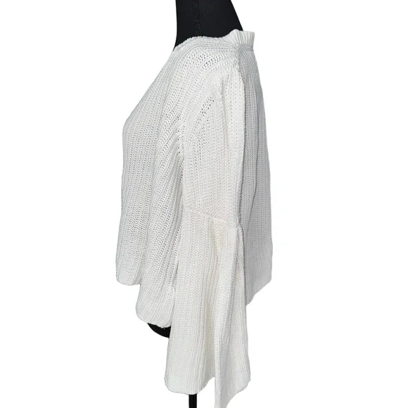 Free People Damsell Bell Sleeve Chunky Knit Cropped Sweater-Size Small - Picture 6 of 10